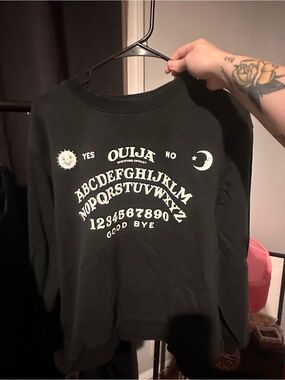 Ouija Graphic Crewneck Sweater - Black